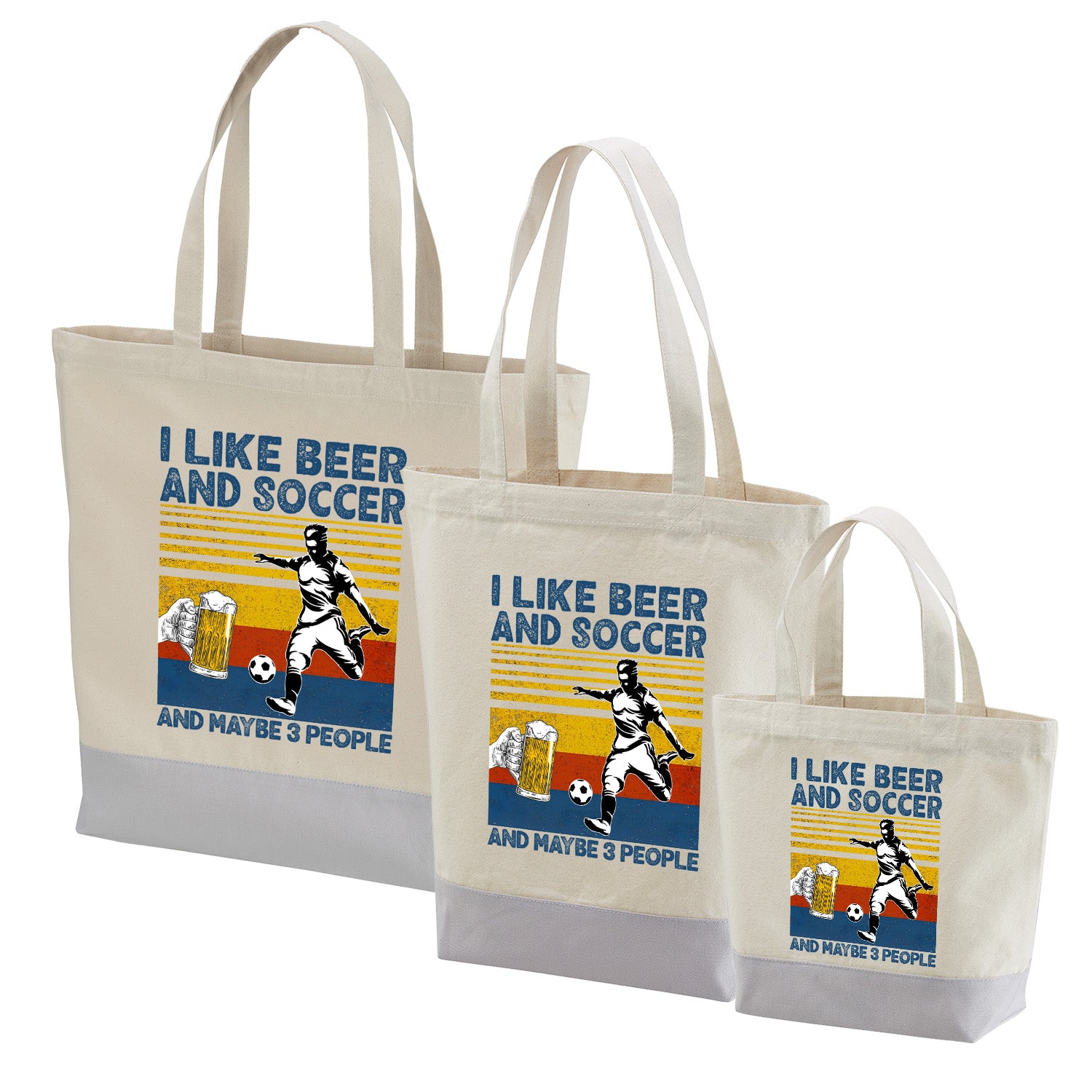「I LIKE BEER AND SOCCER」トートバッグ|ビール・サッカー好きへのプレゼント | Drunkmode